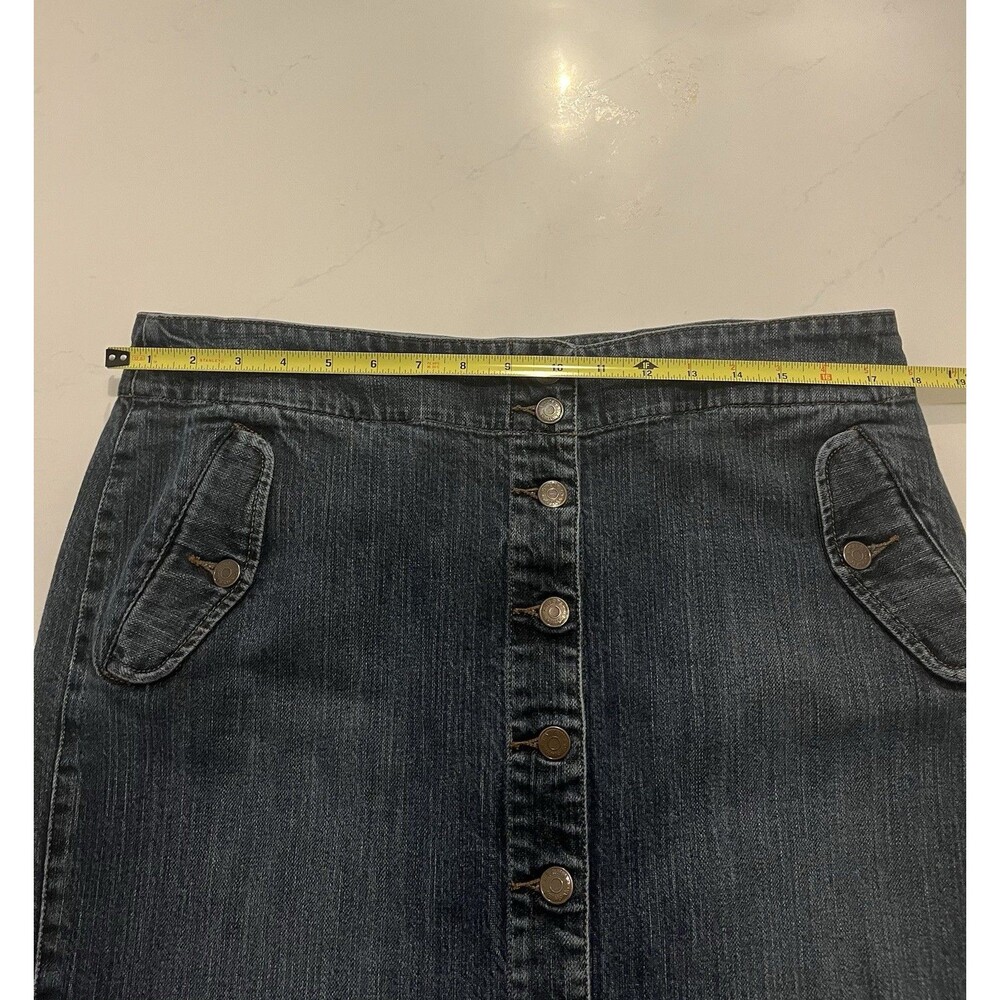 Lauren Jeans Co Ralph Lauren Pencil Denim Button Front Skirt 12 - Picture 5 of 6
